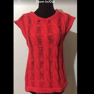 Mixed Media Red Sweater